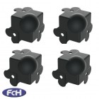 Medium Black Plated Cranked Ball Corners with 22mm Offset - 46mm x 46mm - Pack of 4
